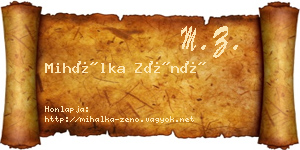 Mihálka Zénó névjegykártya